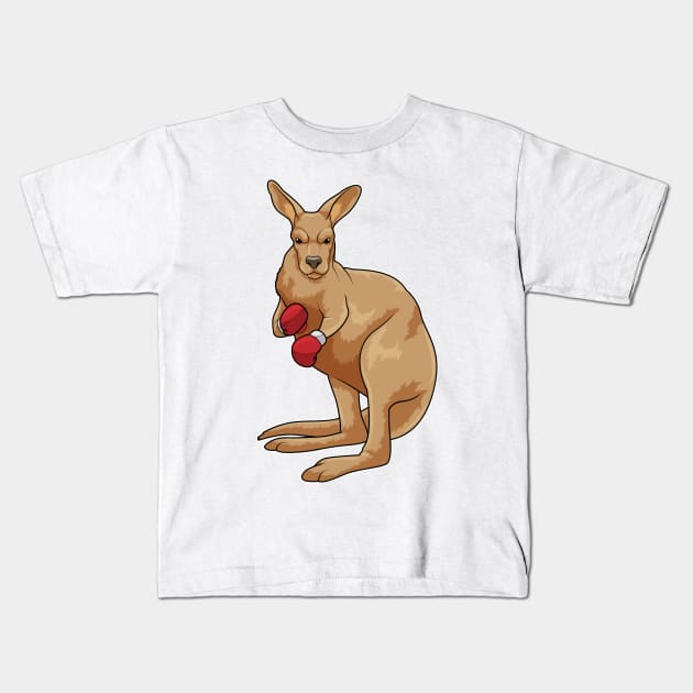 Kangaroo as Boxer with Boxing gloves Kids T-Shirt by Markus Schnabel